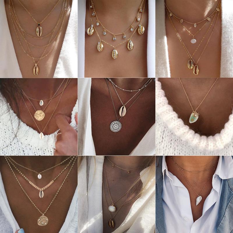 20 Styles Fashion Shell Multilayer Crystal Necklaces Pendant Vintage Moon Star Choker Necklace Women Collier Femme Party Jewelry
20 Styles Fashion Shell Multilayer Crystal Necklaces Pendant Vintage Moon Star Choker Necklace Women Collier Femme Party Jewelry