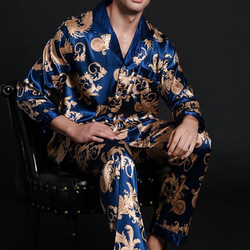 Men Pajama set Chinese Men's Satin Silk Pajamas Sets Long Sleeve Pyjama Suits Casual Sleepwear Shirt+Pants 2020, Style 1
Men Pajama set Chinese Men's Satin Silk Pajamas Sets Long Sleeve Pyjama Suits Casual Sleepwear Shirt+Pants 2020, Style 1