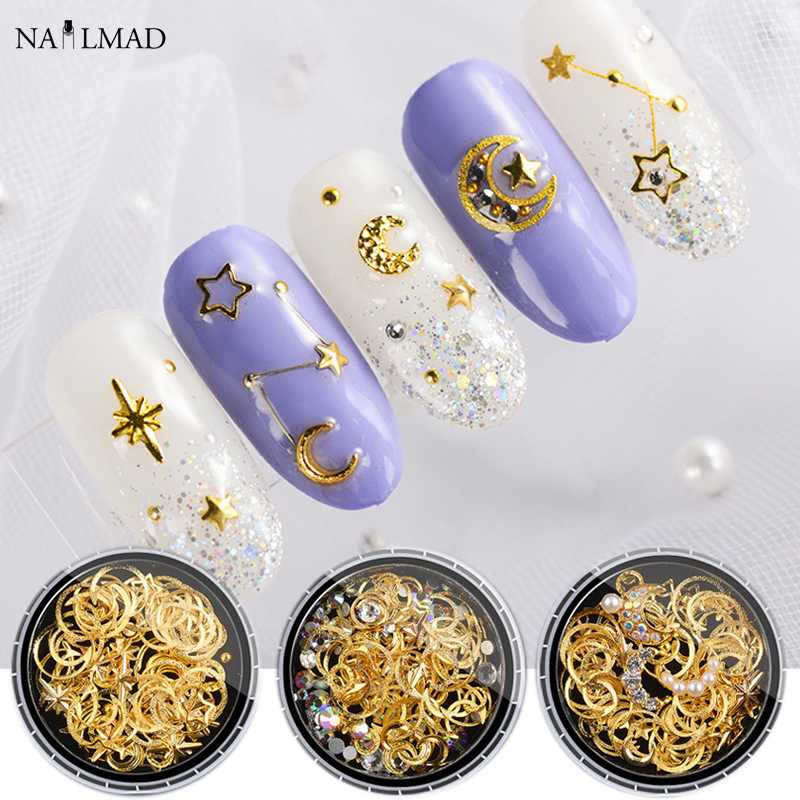 1 box Moon Star Studs Metal Hollow Crescent Moon Nail Rivets Studs DIY Manicure Nail Art Rhinestones 3D Decoration
1 box Moon Star Studs Metal Hollow Crescent Moon Nail Rivets Studs DIY Manicure Nail Art Rhinestones 3D Decoration