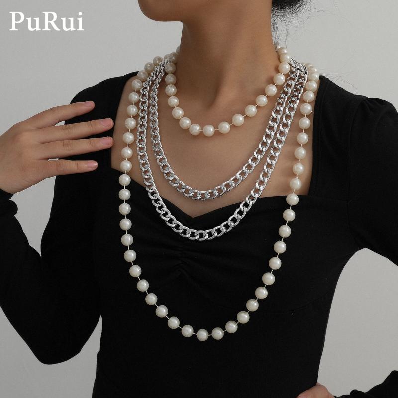 Boho Multi Layer Imitation Pearl Chunky Choker Necklaces Exaggerated Cuban Chain Necklace for Women Long Bead Jewelry
Boho Multi Layer Imitation Pearl Chunky Choker Necklaces Exaggerated Cuban Chain Necklace for Women Long Bead Jewelry