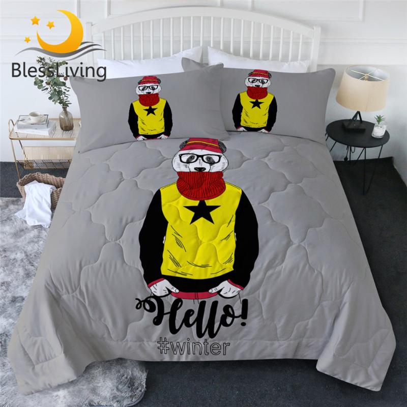 BlessLiving Funny Summer Quilt Panda Duvet Cartoon Bed Cover for Kids Grey Thin Quilt With Pillowcase Soft colcha de cama 3pcs, 001
BlessLiving Funny Summer Quilt Panda Duvet Cartoon Bed Cover for Kids Grey Thin Quilt With Pillowcase Soft colcha de cama 3pcs, 001