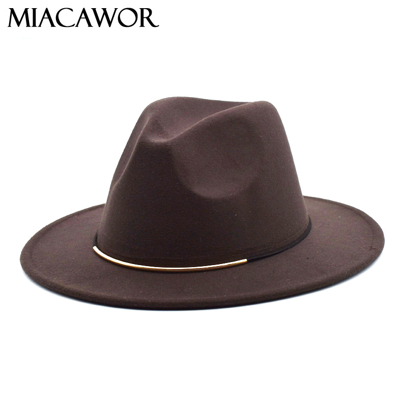 MIACAWOR Fashion Men Fedoras For Women Spring Wool Hats Black Jazz Caps Wide Brim Gentleman Elegant Lady Vintage Hat F14
MIACAWOR Fashion Men Fedoras For Women Spring Wool Hats Black Jazz Caps Wide Brim Gentleman Elegant Lady Vintage Hat F14