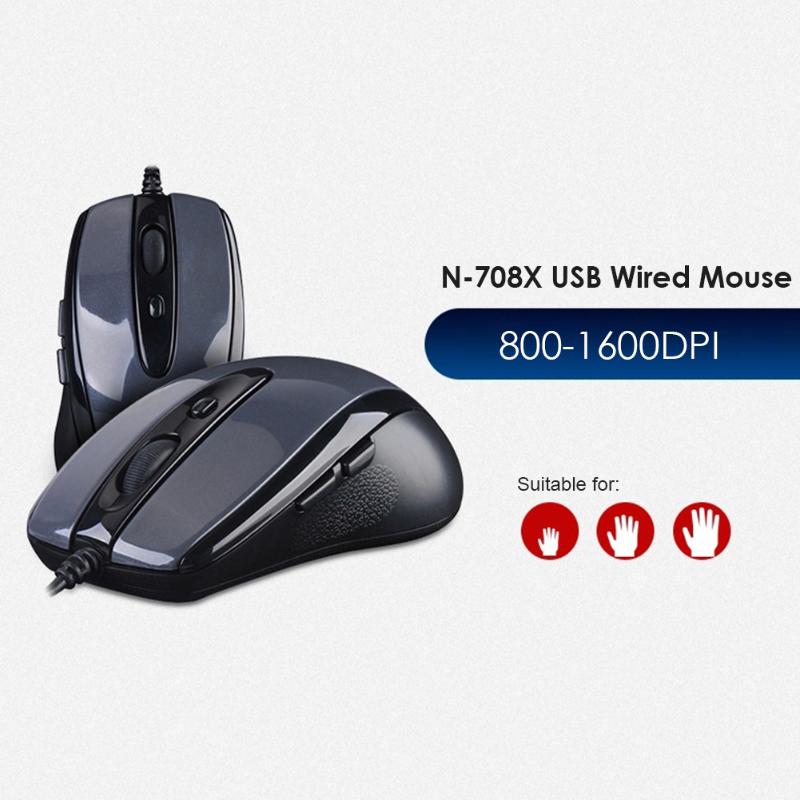 N-708X USB Wired 1600DPI Adjustable Mouse Home Office Computer PC 6 Buttons Optical Mice for Windows 2000/XP/2003/Vista/7
N-708X USB Wired 1600DPI Adjustable Mouse Home Office Computer PC 6 Buttons Optical Mice for Windows 2000/XP/2003/Vista/7