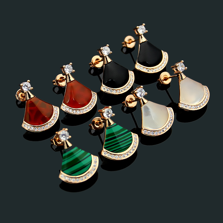 Europe America Style Lady Women Titanium Steel Tassels Engraved B Initials Onyx Mother of Pearl Malachite Carnelian Rose gold Stud Earrings
Europe America Style Lady Women Titanium Steel Tassels Engraved B Initials Onyx Mother of Pearl Malachite Carnelian Rose gold Stud Earrings