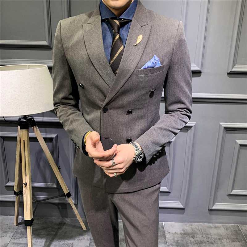 3 Piece Suits Men 2020 Double Breasted Formal Wedding Suits For Men Costume Homme (Jacket+Pants+Vest) Slim Fit Tuxedo Suit, Black
3 Piece Suits Men 2020 Double Breasted Formal Wedding Suits For Men Costume Homme (Jacket+Pants+Vest) Slim Fit Tuxedo Suit, Black