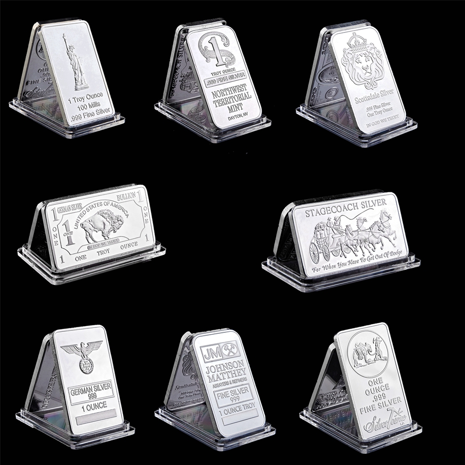 1 Oz Silver Series Bullion Bar Stagecoach Buffalo Totem Craft Freedom Torch Goddess Divisible Johnson Matthey Towne Prospector
1 Oz Silver Series Bullion Bar Stagecoach Buffalo Totem Craft Freedom Torch Goddess Divisible Johnson Matthey Towne Prospector