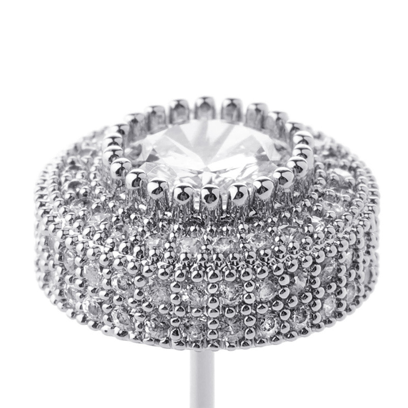 American INS style round zircon earrings with hiphop personality stud earrings for men and women