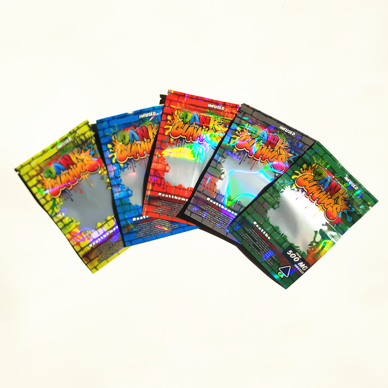 New Hologram Dank Gummies Bag 500MG 710 Edibles Smell Proof mylar Packing bags for Dry Herb Flowers
New Hologram Dank Gummies Bag 500MG 710 Edibles Smell Proof mylar Packing bags for Dry Herb Flowers