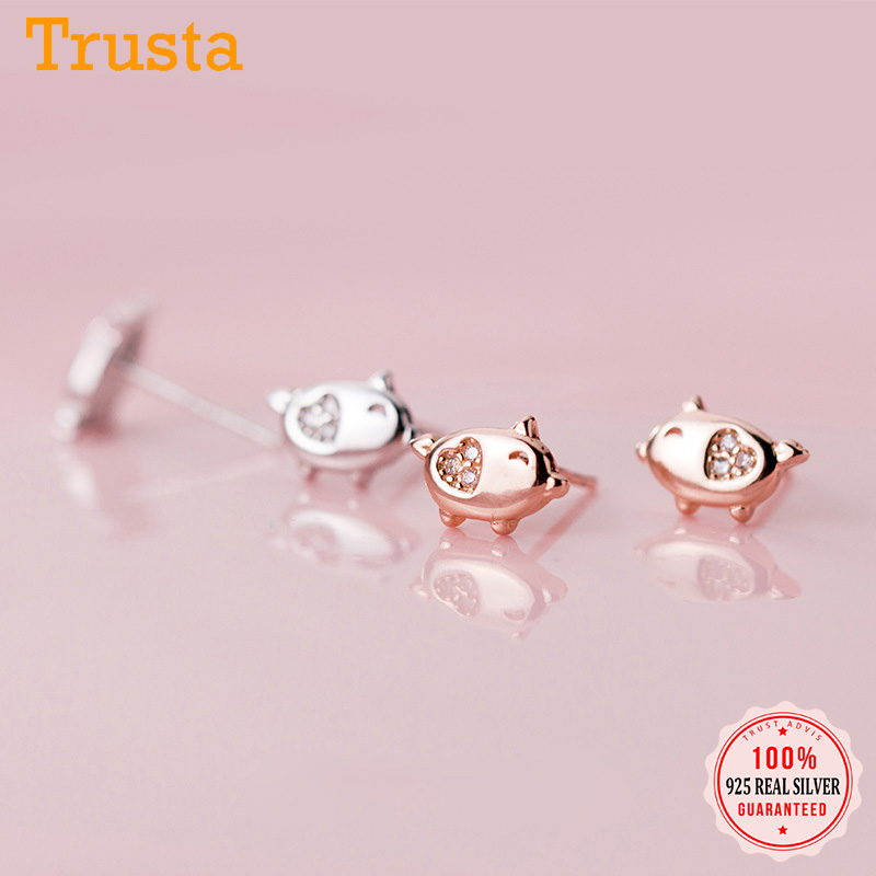Trustdavis 100% 925 Solid Real Sterling Silver Jewelry Fashion Animal Pig CZ Stud Earrings Gift For Women Girls Kids Lady DA90
Trustdavis 100% 925 Solid Real Sterling Silver Jewelry Fashion Animal Pig CZ Stud Earrings Gift For Women Girls Kids Lady DA90