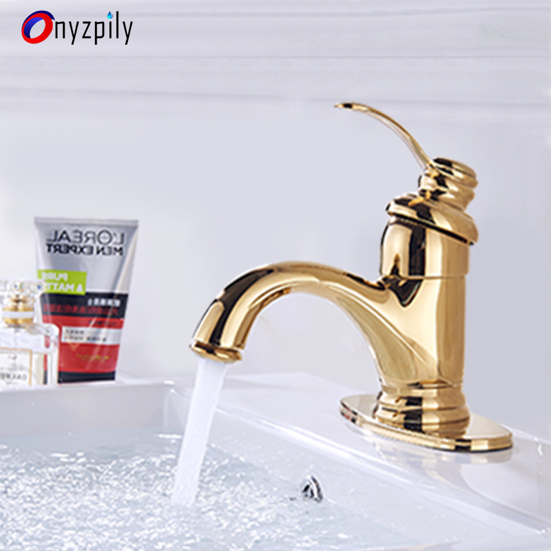 Onyzpily Golden Bathroom Basin Faucet Sink Faucet Deck Mounted Hot and Cold Water Mix Faucets torneira banheiro
Onyzpily Golden Bathroom Basin Faucet Sink Faucet Deck Mounted Hot and Cold Water Mix Faucets torneira banheiro