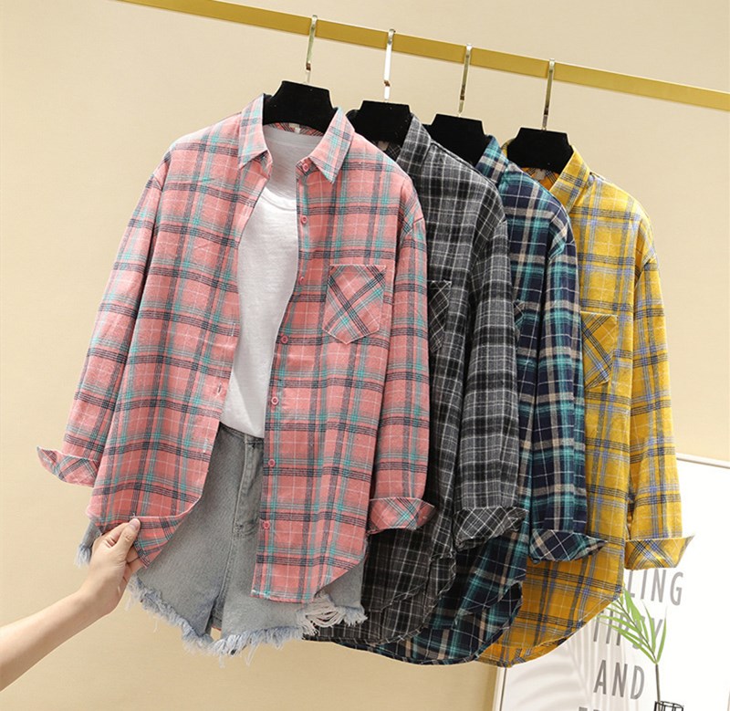 Hot-selling designer high-quality women plaid shirt 2020 spring autumn new European American wild loose retro stitching long-sleeved jacket, 1.2
Hot-selling designer high-quality women plaid shirt 2020 spring autumn new European American wild loose retro stitching long-sleeved jacket, 1.2