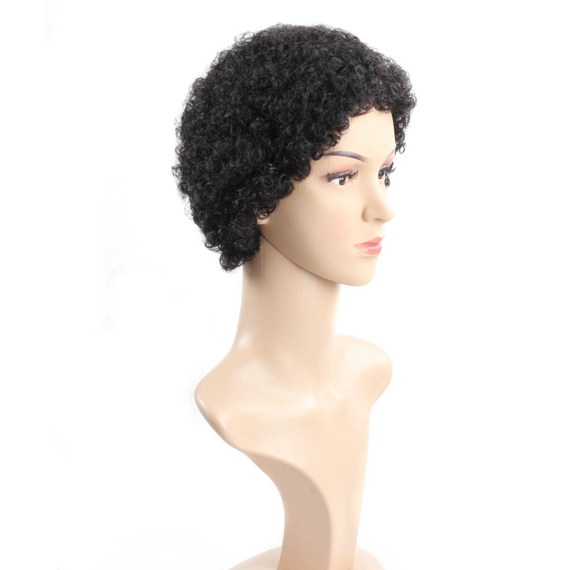 Ishow Straight Short Wigs Brazilian Virgin Hair Kinky Curly Human Hair Wigs with Baby Hair 8inch Swiss Lace