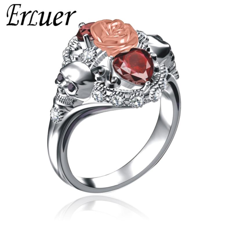 Gothic Skull rings set Finger female wedding For Women Girl Red Heart Crystal Jewelry ring 
Gothic Skull rings set Finger female wedding For Women Girl Red Heart Crystal Jewelry ring