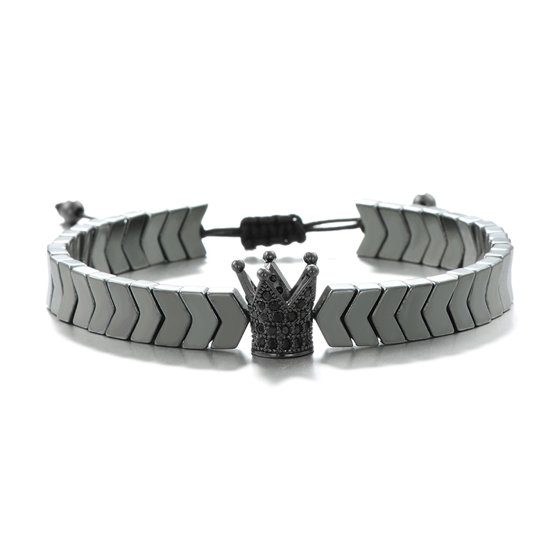 Punk Natural Black Hematite Bracelet Male Handmade DIY Braided Rope Brazalete Hombre Luxury Big Crown Braslet Pulseira Armband
Punk Natural Black Hematite Bracelet Male Handmade DIY Braided Rope Brazalete Hombre Luxury Big Crown Braslet Pulseira Armband