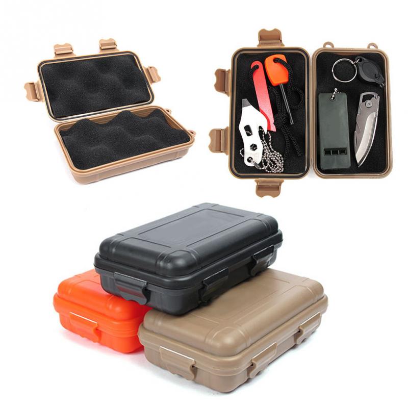 Outdoor Airtight Survival Storage Case Shockproof Waterproof Camping Travel Container Carry Storage Box Size S/L