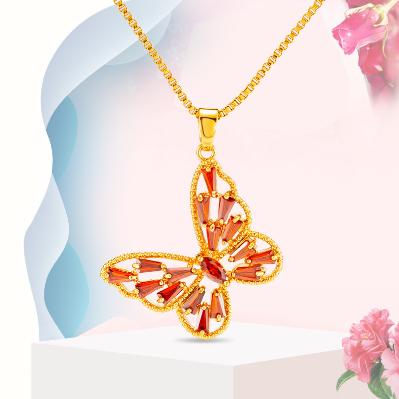 Butterfly Necklaces for women Statement necklace wedding jewelry accessories 24K gold red crystal butterfly pendant choker chain
Butterfly Necklaces for women Statement necklace wedding jewelry accessories 24K gold red crystal butterfly pendant choker chain