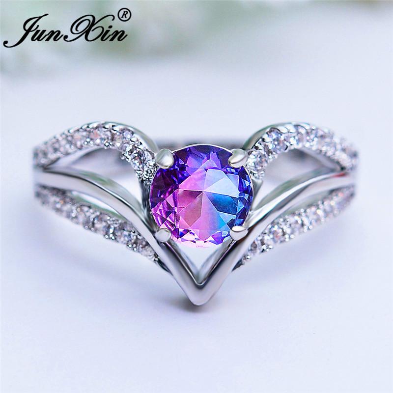 Colorful Crystal Stone Rainbow Rings For Women White Gold Boho Geometric Wedding Bands Purple Red Green Ring CZ
Colorful Crystal Stone Rainbow Rings For Women White Gold Boho Geometric Wedding Bands Purple Red Green Ring CZ