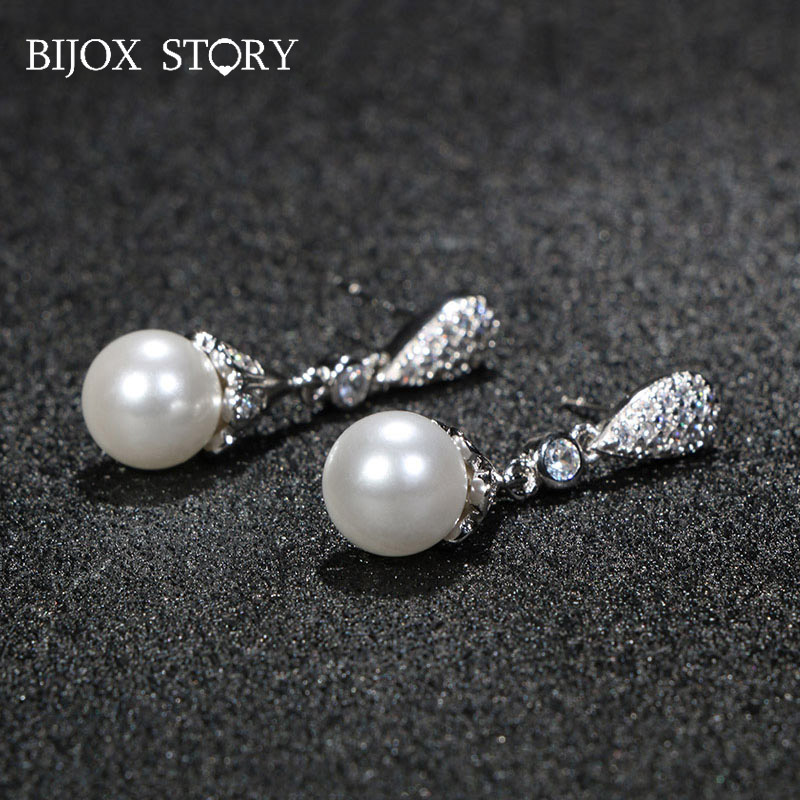 BIJOX STORY fashion earrings 925 sterling silver with natural freshwater pearl water drop shape earrings for female wedding gift
BIJOX STORY fashion earrings 925 sterling silver with natural freshwater pearl water drop shape earrings for female wedding gift