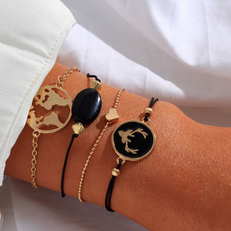 Anomokay 4PCS/LOT European American Fashion Creative Black Oil Antlers Love Set Bracelet Jewelry Fo
Anomokay 4PCS/LOT European American Fashion Creative Black Oil Antlers Love Set Bracelet Jewelry Fo