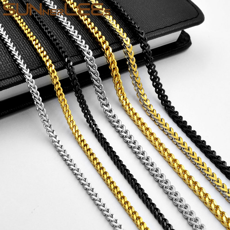 SUNNERLEES Jewelry Stainless Steel Necklace 2.5~3mm Square Snake Link Chain Silver Color Gold Plated Men Women Gift SC151 N
SUNNERLEES Jewelry Stainless Steel Necklace 2.5~3mm Square Snake Link Chain Silver Color Gold Plated Men Women Gift SC151 N
