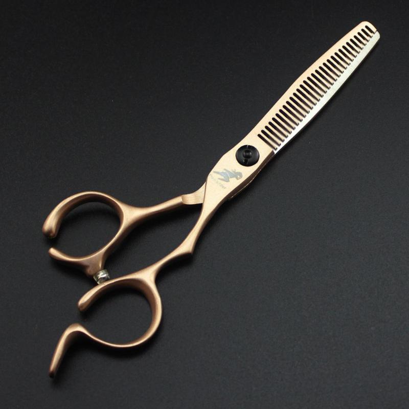 Professional Hairdressing Cutting Scissors 6 Inch Thinning Shears Salon Barbers JP440C Gold Hair Tesouras1