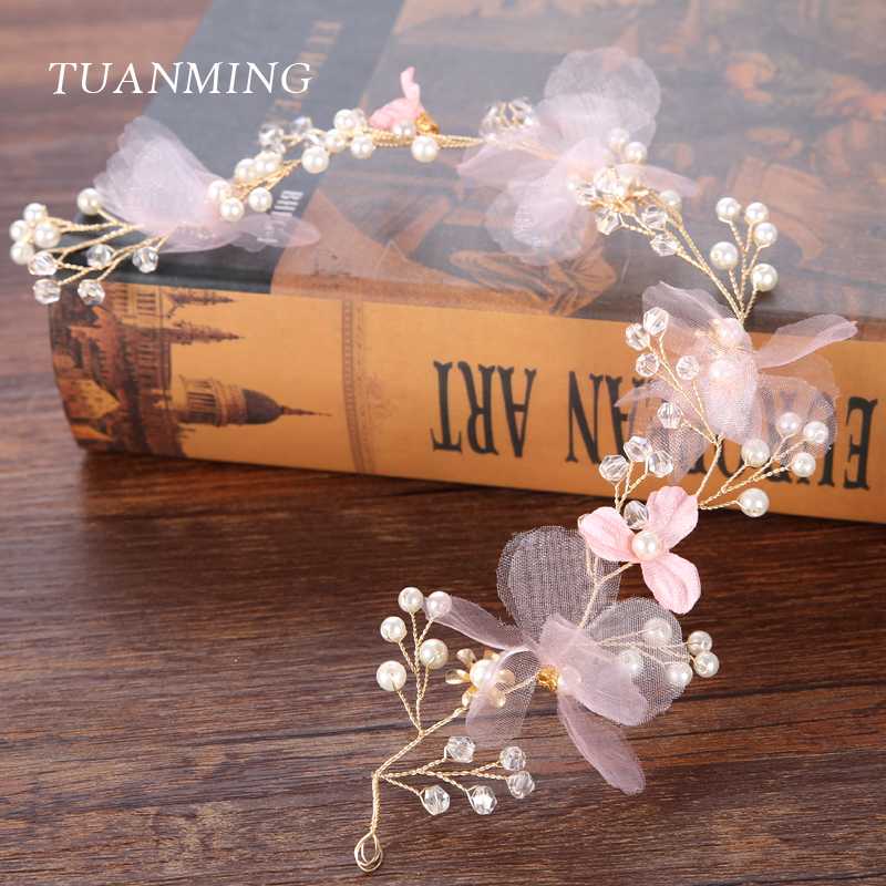 Handmade Wedding Pink Fabric Flower Hair Jewelry Crystal Pearl Headbands Women and Girl Hairband Gold Fashion Hair Accessories
Handmade Wedding Pink Fabric Flower Hair Jewelry Crystal Pearl Headbands Women and Girl Hairband Gold Fashion Hair Accessories