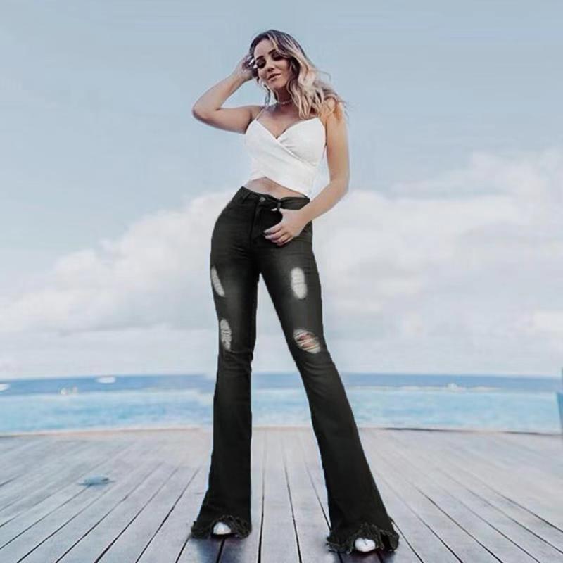 Women Flare Jeans High Waisted Fringe Denim Skinny Pants Stretch Jeans Female Wide Leg Bell Bottoms Clothes, Gray
Women Flare Jeans High Waisted Fringe Denim Skinny Pants Stretch Jeans Female Wide Leg Bell Bottoms Clothes, Gray