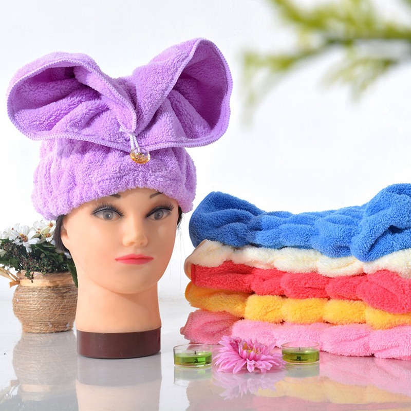 Fashion Microfiber Thicken Hair Turban Quickly Dry Hair Hat Wrapped Towel Bath With Cute Bathroom Accessories, Blue
Fashion Microfiber Thicken Hair Turban Quickly Dry Hair Hat Wrapped Towel Bath With Cute Bathroom Accessories, Blue