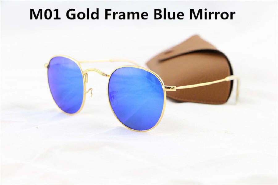 1pcs Fashion Round Sunglasses Eyewear Sun Glasses Gold Metal Flash Mirror Blue 50mm Glass Lens Men's Women's With Brown Case box, White;black
1pcs Fashion Round Sunglasses Eyewear Sun Glasses Gold Metal Flash Mirror Blue 50mm Glass Lens Men's Women's With Brown Case box, White;black