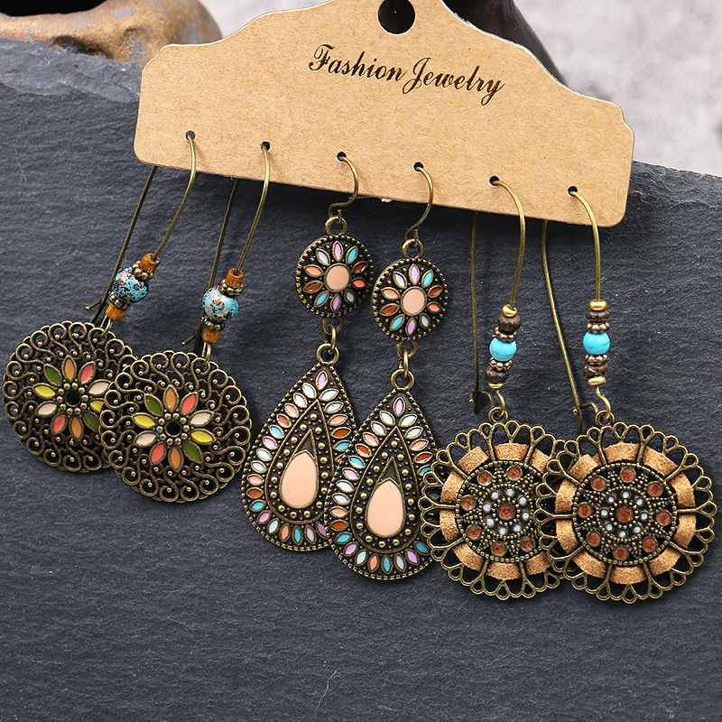 1SET Vintage Bohemia Leaf Shell Flower Dream Catcher Heart Natural Stone Tassel Drop Earring Exquisite Earring Set For Women
1SET Vintage Bohemia Leaf Shell Flower Dream Catcher Heart Natural Stone Tassel Drop Earring Exquisite Earring Set For Women