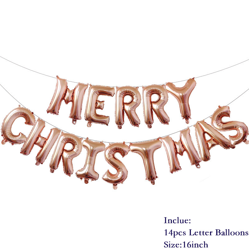 Party Decoration Happy Christmas Foil Balloons Santa Claus Snowman Tree Balloon Year 2021 Decorations Children Gift Box Ball Supplies