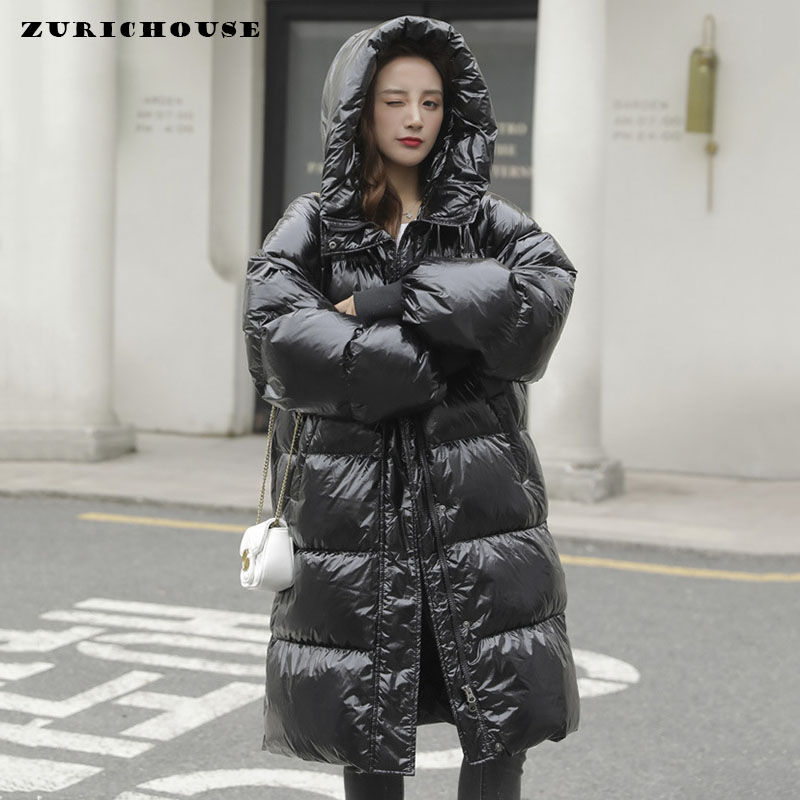 ZURICHOUSE Winter Down Jacket Women Long Hooded Down Parka 2020 Fashion Two-way Zipper Design Glossy Black Coat
ZURICHOUSE Winter Down Jacket Women Long Hooded Down Parka 2020 Fashion Two-way Zipper Design Glossy Black Coat