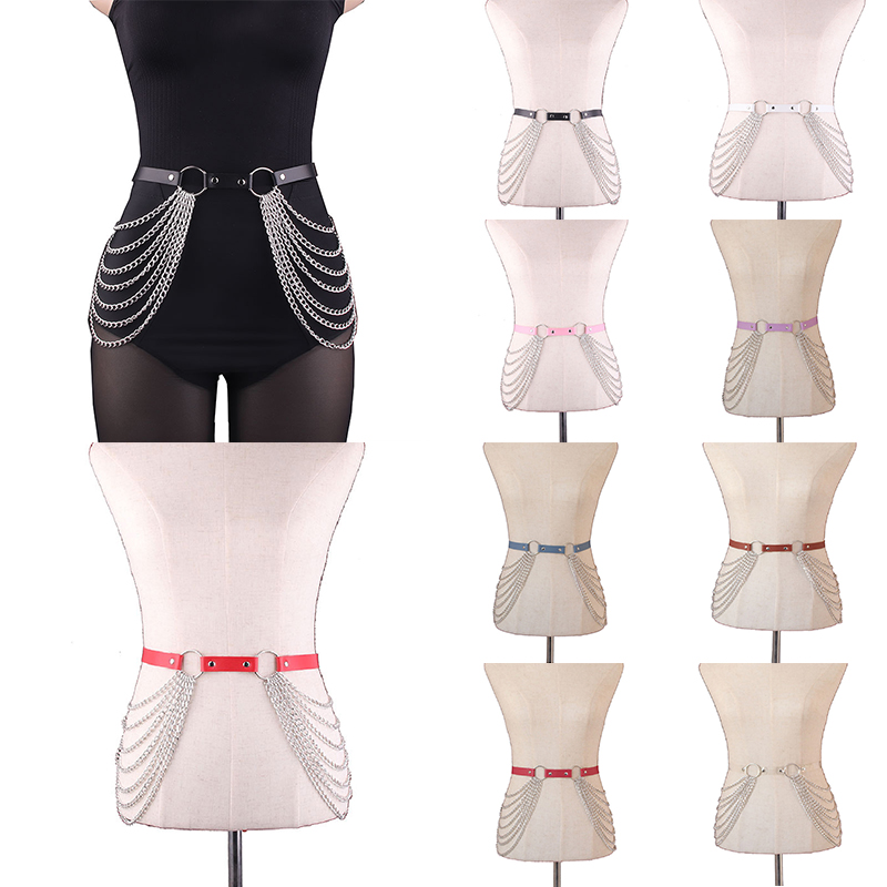 Chain Adjustable Skirt Waist Strap Punk Style Multi-layer Goth Punk Leather Chain Belt body Bandage Wild, White
Chain Adjustable Skirt Waist Strap Punk Style Multi-layer Goth Punk Leather Chain Belt body Bandage Wild, White