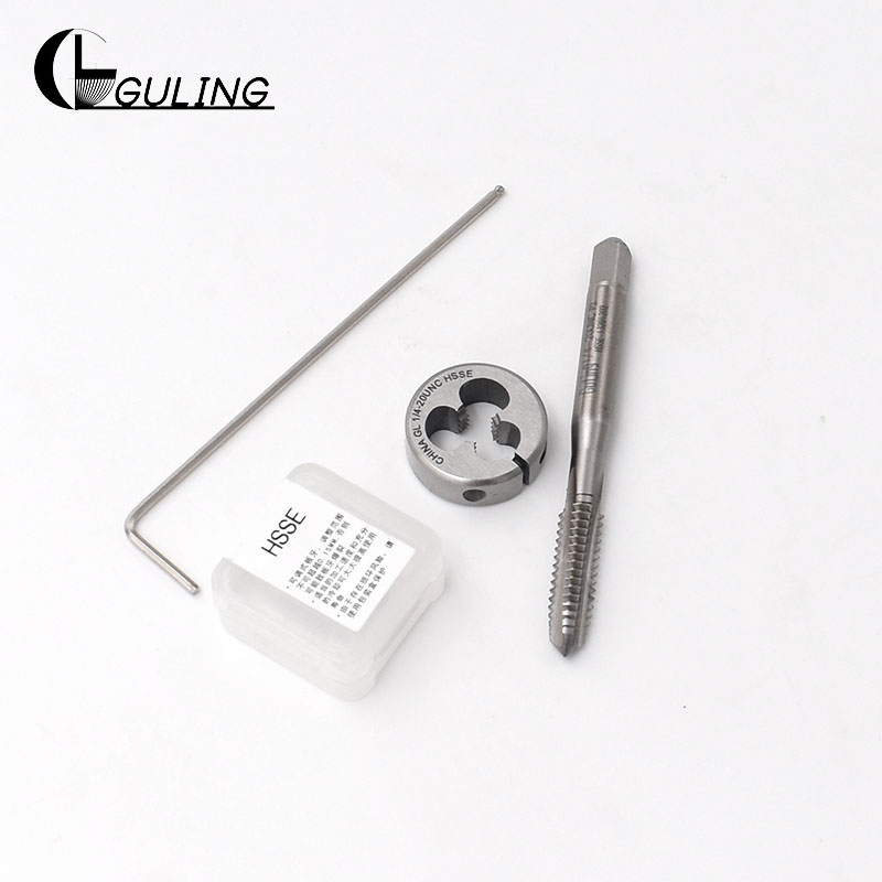 GULING Hand Tap & Round Die UNC Standard Thread Die tap HSSE Hand Tapping Cutting Tool UNC2-56 2-40 6-32 8-32 10-24 1/4-20
GULING Hand Tap & Round Die UNC Standard Thread Die tap HSSE Hand Tapping Cutting Tool UNC2-56 2-40 6-32 8-32 10-24 1/4-20
