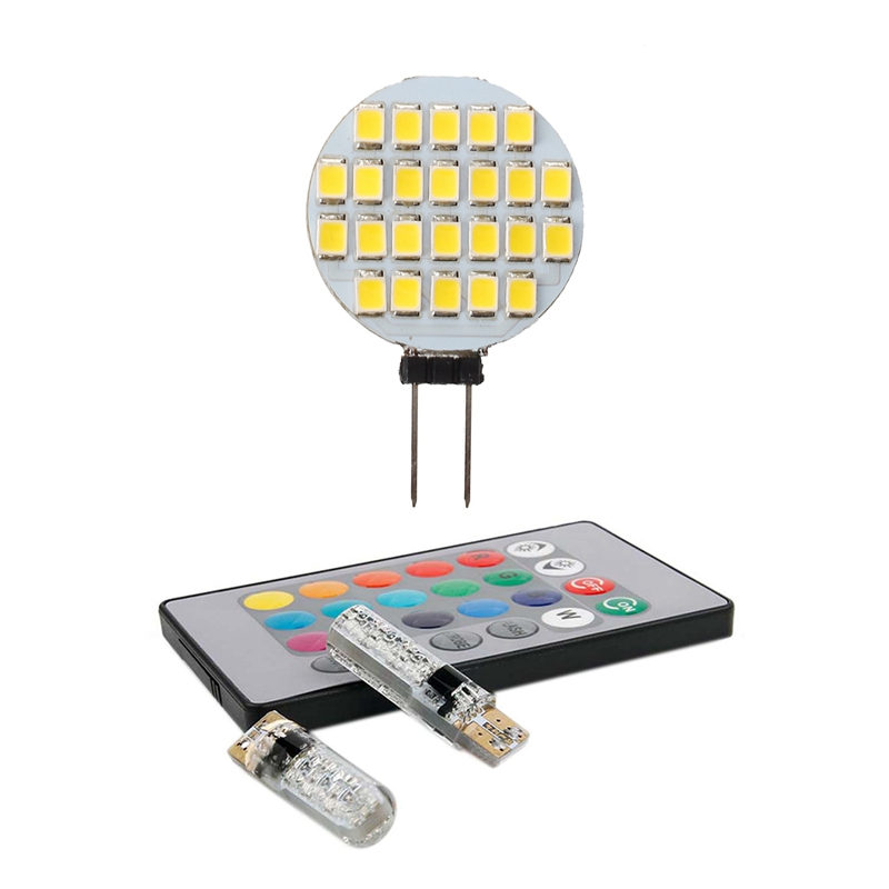 1x G4 Bulb Spot Lamp Bulb 12V DC 24 LED & 2 PCS T10 6SMD RGB LED Multi Color Light Car Wedge Automotive Bulbs, As pic
1x G4 Bulb Spot Lamp Bulb 12V DC 24 LED & 2 PCS T10 6SMD RGB LED Multi Color Light Car Wedge Automotive Bulbs, As pic