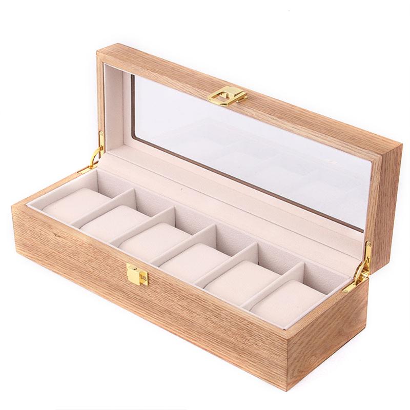 Glass Top Home Decoration Protective Travel Wooden Watch Box Durable Display Portable 6 Slot Jewelry Organizer Storage Case
Glass Top Home Decoration Protective Travel Wooden Watch Box Durable Display Portable 6 Slot Jewelry Organizer Storage Case
