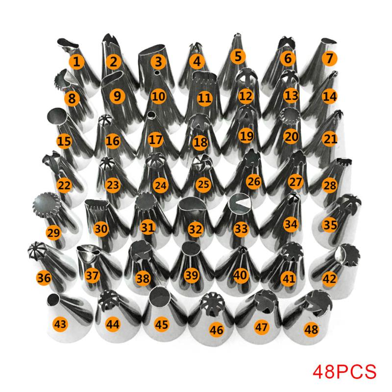 New 48PCS/Set Stainless Steel Nozzle Tips DIY Cake Decorating Tools Icing Piping Cream Pastry Bag Nozzle Kitchen Bakery Tools
New 48PCS/Set Stainless Steel Nozzle Tips DIY Cake Decorating Tools Icing Piping Cream Pastry Bag Nozzle Kitchen Bakery Tools