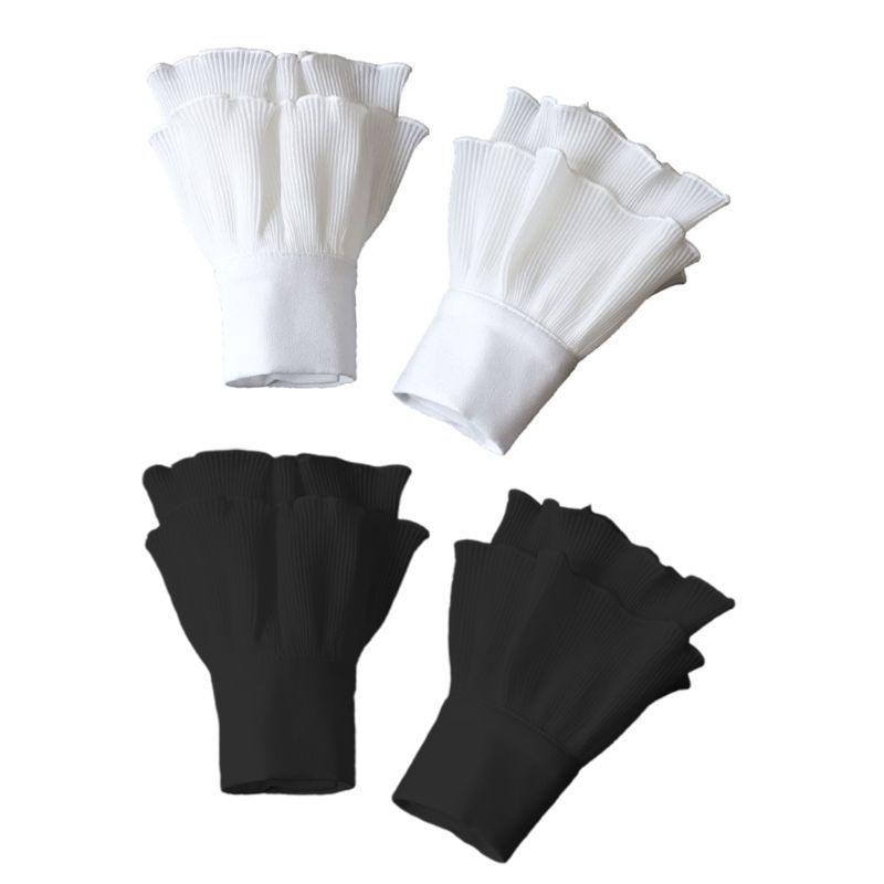 Japanese Women Layered Ribbed Striped Horn Cuffs Agaric Ruffles Wrinkled Solid Color Detachable Fake Sleeve Wrist Warmer
Japanese Women Layered Ribbed Striped Horn Cuffs Agaric Ruffles Wrinkled Solid Color Detachable Fake Sleeve Wrist Warmer