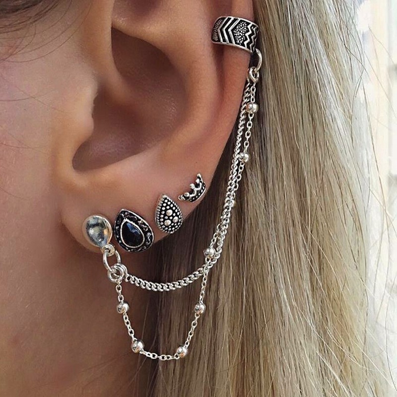 Rock Punk Earrings Set 2020 Women Vintage Crystal Piercing Small Stud Earrings Jewelry Tassel Chain Ear Cuffs 4pcs
Rock Punk Earrings Set 2020 Women Vintage Crystal Piercing Small Stud Earrings Jewelry Tassel Chain Ear Cuffs 4pcs