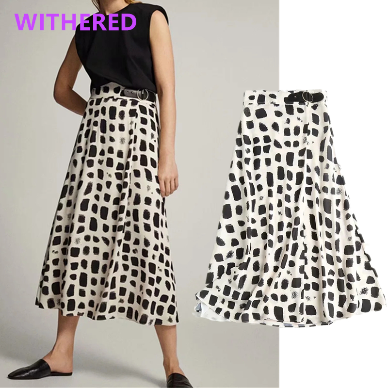 Dave&Di england office lady vintage Zebra pattern high waist Aline Buckle midi skirt women faldas mujer moda 2020 skirts womens, Print
Dave&Di england office lady vintage Zebra pattern high waist Aline Buckle midi skirt women faldas mujer moda 2020 skirts womens, Print