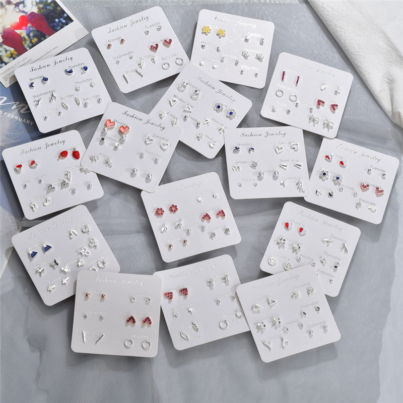 Stud Modyle Women Heart Star Mini Earrings Set Fashion Girl Small Jewelry Square Leaf Pearl Earring Sets Lady
Stud Modyle Women Heart Star Mini Earrings Set Fashion Girl Small Jewelry Square Leaf Pearl Earring Sets Lady