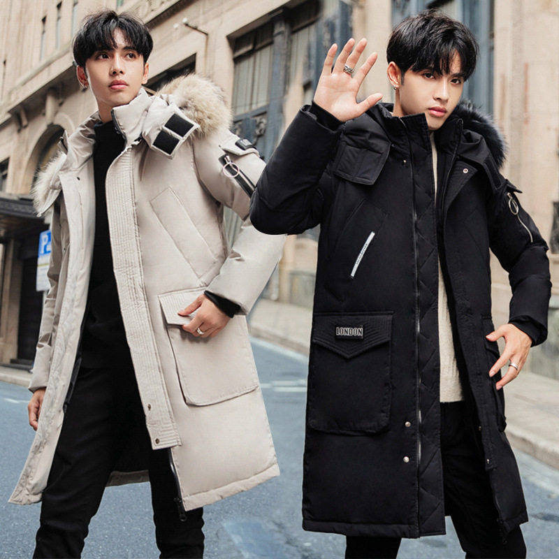 down jacket in winter long white duck down coats male leisure over-the-knee collars hooded men's clothing manufacturers, Black
down jacket in winter long white duck down coats male leisure over-the-knee collars hooded men's clothing manufacturers, Black