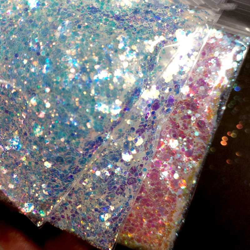 Mermaid Chunky Glitter 1KG In Opp Bag Face ,Body ,Eye , Nail Festival Chunky Holographic Glitter Dimond Bulk CMD2358