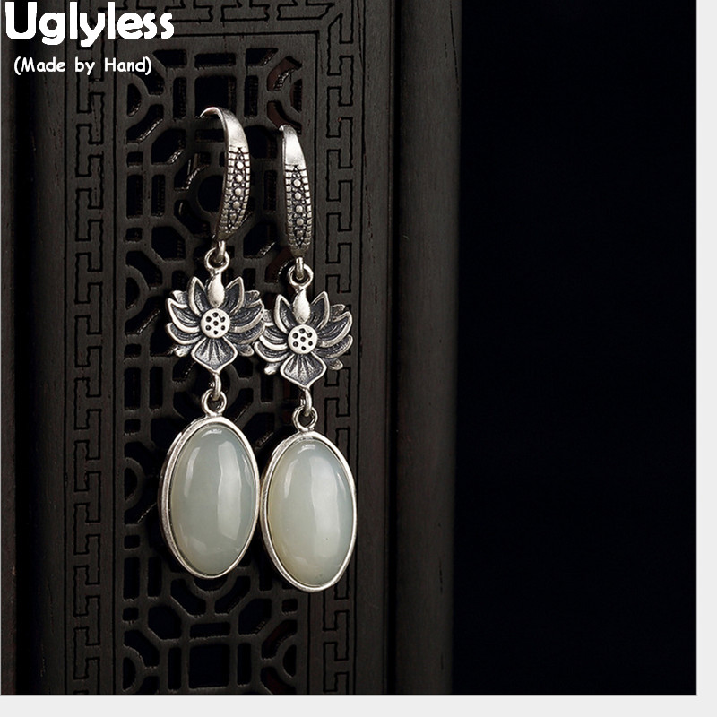 Uglyless 100% Real 925 Sterling Silver Handmade Lotus Flower Earrings Thai Silver Fine Jewelry for Women Natural Jade Earrings
Uglyless 100% Real 925 Sterling Silver Handmade Lotus Flower Earrings Thai Silver Fine Jewelry for Women Natural Jade Earrings