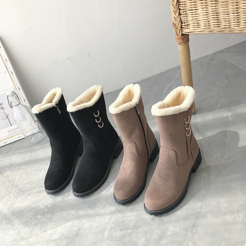 New fashionable winter women's boots non-slip sole color matching warm round head zipper daily travel women's shoes U11-16, Khaki
New fashionable winter women's boots non-slip sole color matching warm round head zipper daily travel women's shoes U11-16, Khaki