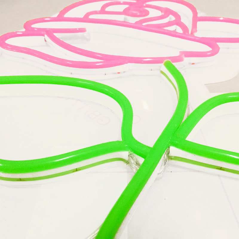 Rose Sign Romantic Night Bar Home Bedroom Lighting wall decoration neon light 12 V Super Brigh