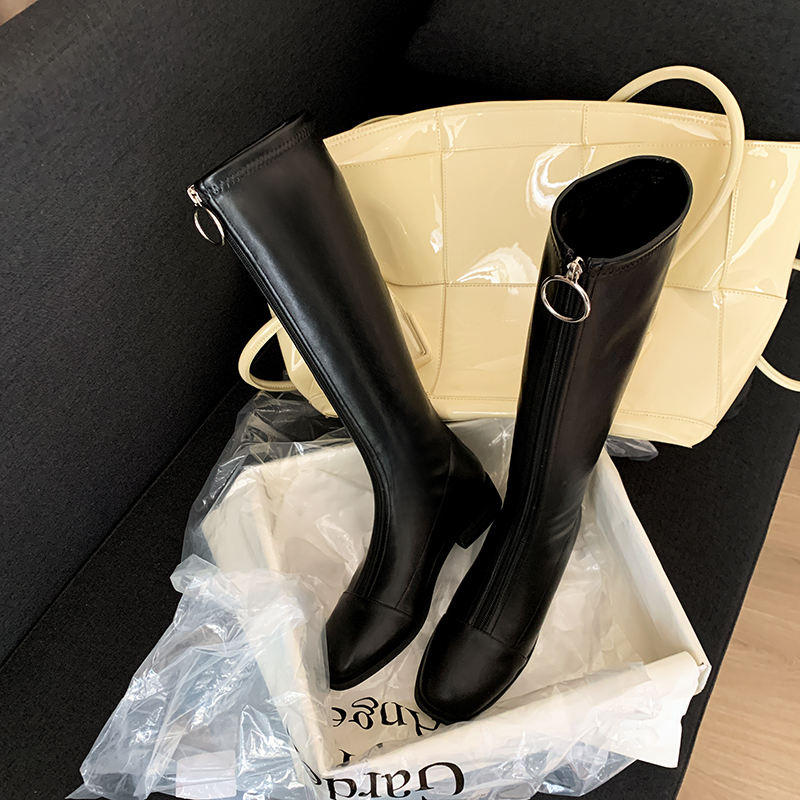 Knee high boots Genuine leather Women boots Warm in winter Front zipper Motorcycle Knight snow Women shoes, Clear
Knee high boots Genuine leather Women boots Warm in winter Front zipper Motorcycle Knight snow Women shoes, Clear