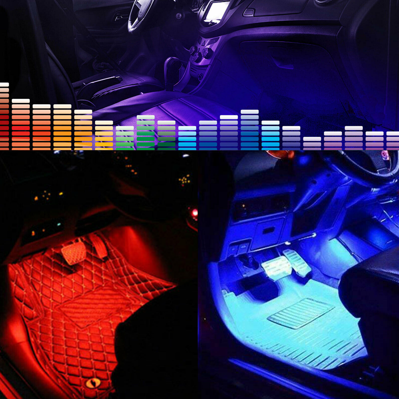 72 LED 4PCS Car Interior Atmosphere Neon Lights Strip Music Control + IR Remote
72 LED 4PCS Car Interior Atmosphere Neon Lights Strip Music Control + IR Remote
