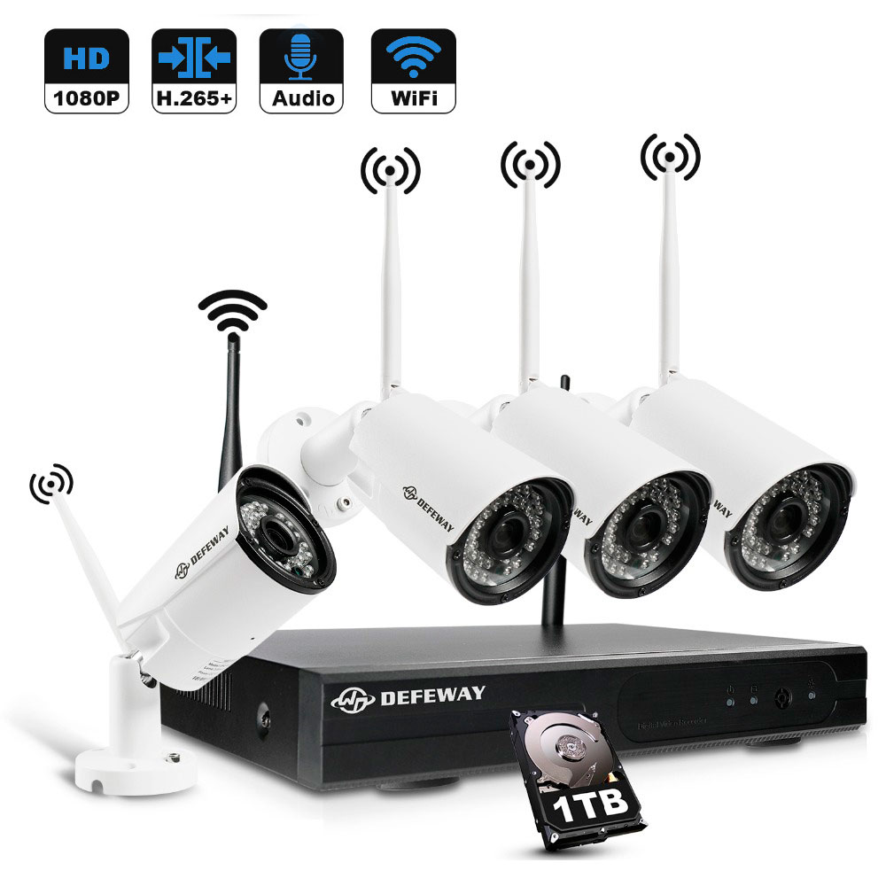 H.265+ Wireless WIFI NVR kit With 1TB HDD CCTV Camera Security System 4pcs 1080P IR Night IP Wifi Camera Video Surveillance
H.265+ Wireless WIFI NVR kit With 1TB HDD CCTV Camera Security System 4pcs 1080P IR Night IP Wifi Camera Video Surveillance