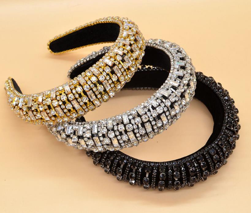Hot Baroque Glass Crystal Hair Band Big Rectangle Diamond Fashion Designer Hair Ornament Rhinestones Women Headband, Gold
Hot Baroque Glass Crystal Hair Band Big Rectangle Diamond Fashion Designer Hair Ornament Rhinestones Women Headband, Gold